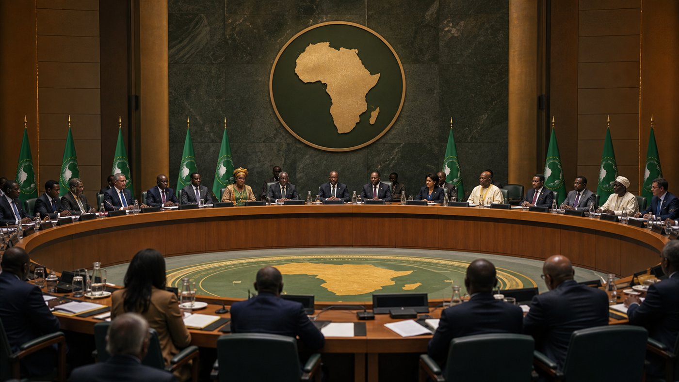 Editorial illustration of African representation in global diplomacy